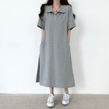 ハーフスリーブカラードドレス / Half Sleeve Collared Dress
