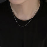 シルバーシンスネークチェーンネックレス/silver thin snake chain necklace (silver / no spare chain)