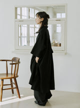 ユニセックスワイドスリーブロングシャツ/unisex wide sleeve long shirts black
