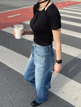 Side line over denim