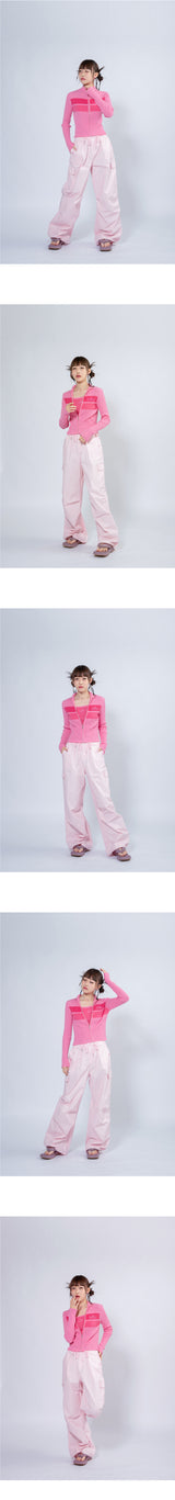 ナッシュニットジップアップジャンパー / NASH KNIT ZIP-UP JUMPER _ PINK