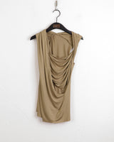 Cotyl Unfoot Wrap Shirring Draping Sleeveless Sleeveless