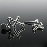 クロスシルバーイヤリング / Grapevine-D2 cross silver earring (4593028137078)