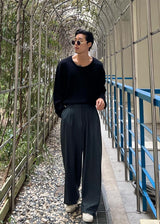 ワッフルUネックロングスリーブ