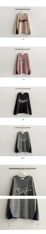 Crème Colored Fleece String Sweatshirt