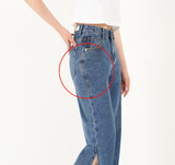 ワイドフィットスリットデニムパンツ/WIDE FIT SLIT MEDIUM BLUE DENIM PANTS [16634]