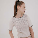 ニットグラデーションプリントトップ/KNIT GRADATION PRINT TOP