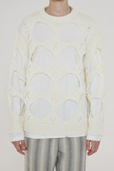 HOLE ARGYLE ROUND KNIT / IVORY (6600193540214)