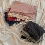 [Point Pants ❤ ︎/7 Colors!] Ribbon Wide Pants, Sweat Suit Banding Pants