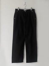 White wide long denim pants