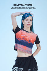 レッドムーンクロップTシャツ / RED MOON CROP T