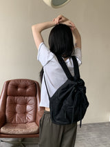 パオンツーポケットストリングキャンバスコットンバックパック / Paon Two-Pocket String Canvas Cotton Backpack