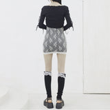 Jellyo Sleeve Slit String Cardigan