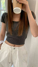 ホーリースクエアショートスリーブニット / Holly Square Short Sleeve Knit