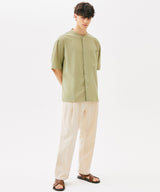 ONE POCKET MINIMAL COLLAR OVERFIT SHIRT (BLACK) (6585497387126)