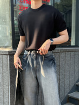 ロエミニマル半袖リネンラウンドニットウェア / Roe Minimal Short-Sleeved Linen Round Knitwear (9 colors)