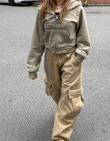 ディングデニムスリットワイドカーゴパンツ / Ding denim slit wide cargo pants