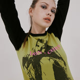 ドントカムラグランロングスリーブTシャツ/DON'T COME RAGLAN LONG SLEEVE, OLIVE