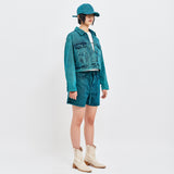 SOJU DENIM CROP TRUCKER JACKET