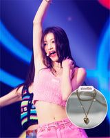  Modern Heart Rhinestone Layered Necklace - Gold Color (VIVIZ Sinb, Oh My Girl YooA, STAYC Seeun Necklace)