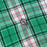オーバーフィット格子縞チェックシャツ/OVERFIT PLAID CHECK SHIRT-GREEN+PINK
