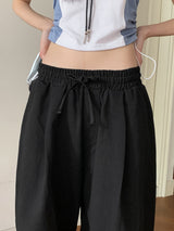 Hasti Pintuck Banding Cotton Long Wide Pants