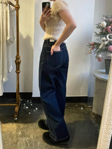 ワイドフィットデニムパンツ/WIDE FIT DARK BLUE DENIM PANTS [17790]