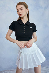 HIDE Collar Button Top (Black) (6570968285302)