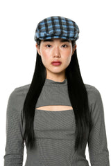 CHECK HUNTING CAP / BLUE