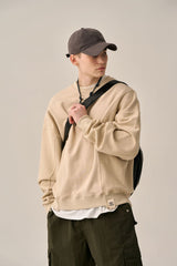 REVERSE PATTERN SWEATSHIRT-BEIGE