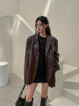 (UNISEX)ライニングレザーブレザー