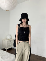 Dao shirring drape sleeveless