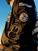 ロゴパッチバーシティジャケット/BSR2223FWJK020 DFR LOGO PATCH VARSITY JACKET BLACK