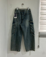 Strap carpenter cargo denim pants