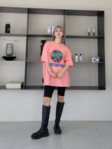 ピースワールドオーバーサイズフィットTシャツ / VENTIQUE Peace World Oversized Fit T-shirt 5color