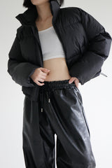 レザーストリングワイドパンツ/Leather String Wide Pants (2color)