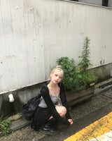 ロマンティックフリルリボンシャーリングスリーブレス