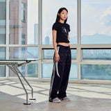 メタルニューシンボルロゴバイオウォッシングクロップショートスリーブTシャツ