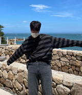 ストライプパンチロングスリーブニット / STRIPED PUNCHING LONG SLEEVE KNITWEAR(3COLOR)