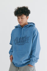 ファンスクリブリングBSRBTパーカー / BSR2223FWPO064 FUN SCIBBLING BSRBT HOODIE CORAL BLUE
