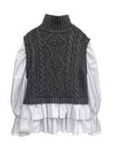 Knit vest blouse