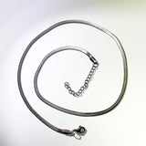 Simple flat silver snake chain
