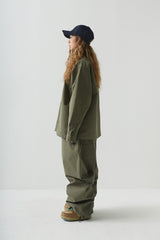 ロゴコットンスーパーワイドパンツ / BSR2223FWPT005 LOGO COTTON SUPER WIDE PANTS KHAKI