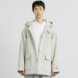 ウールブレンドフィールドフードコート / WOOL BLENDED FIELD HOOD COAT OATMEAL