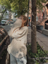 (UNISEX) リターンケーブルクラシックニット