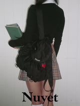 Black round pocket backpack