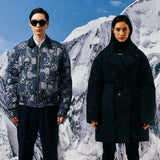 [UNISEX] `CUL` Reversible Leather and Paisley Bomber Jacket (Navy) (6656426606710)