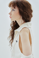 ホールカラーニット / hole collar knit_white