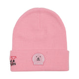 [UNISEX] RIBBED-KNIT BEANIE (Pink) (6655669010550)