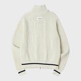 ヘビーニットジップアップジャケット / ART ROOM HEAVY KNIT ZIP UP (IVORY)